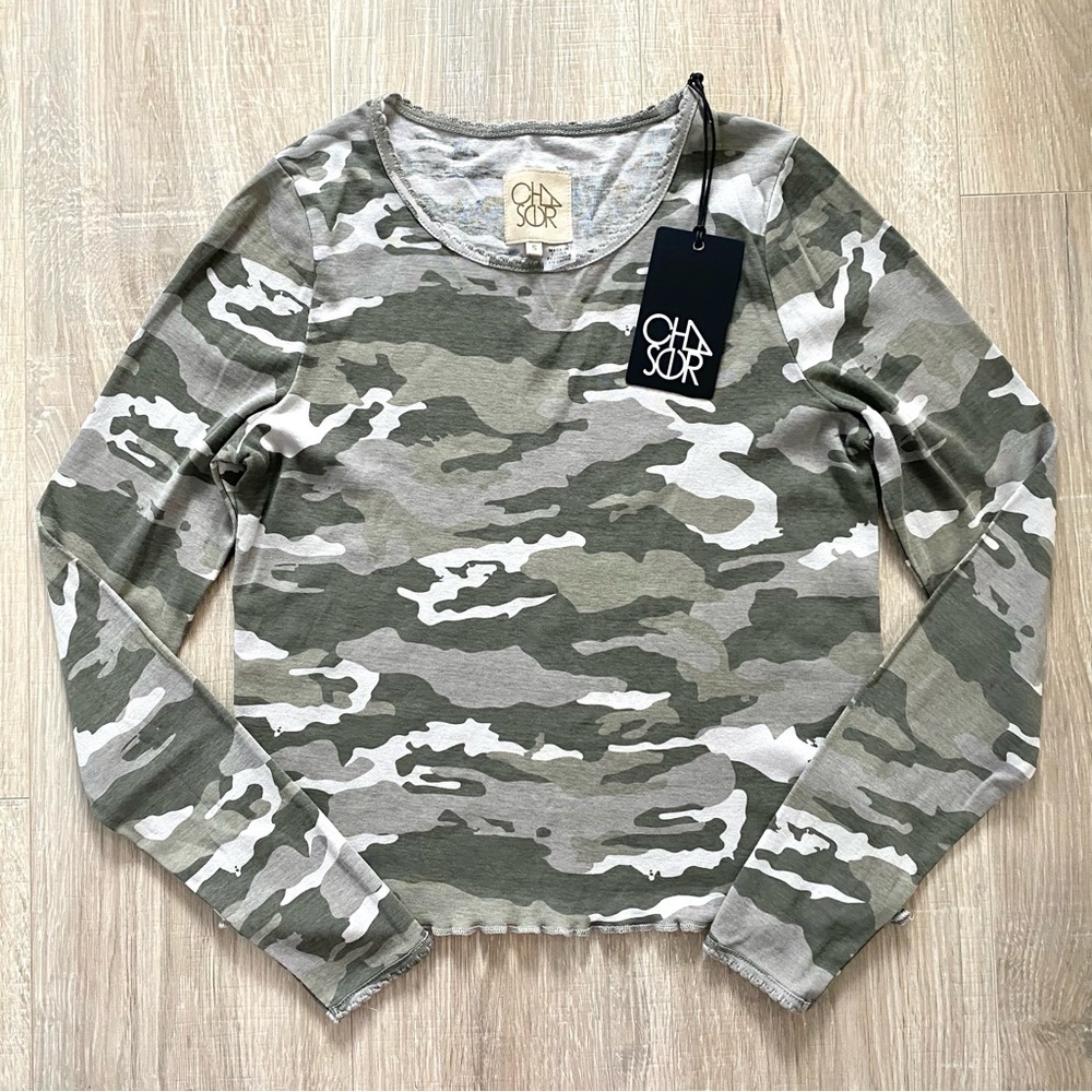 Chaser Baby Rib Camouflage Long Sleeve Shirt Sz S